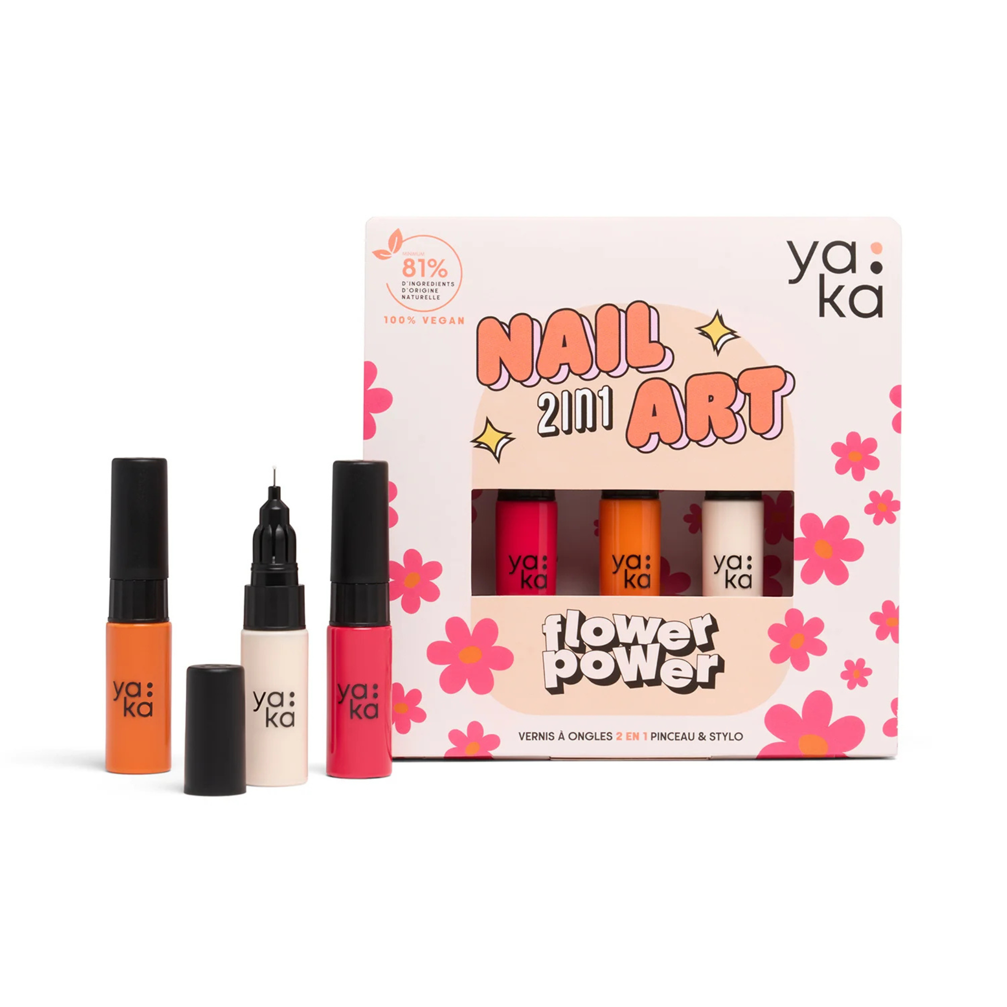 Coffret vernis nail art - Flower Power | Yaka