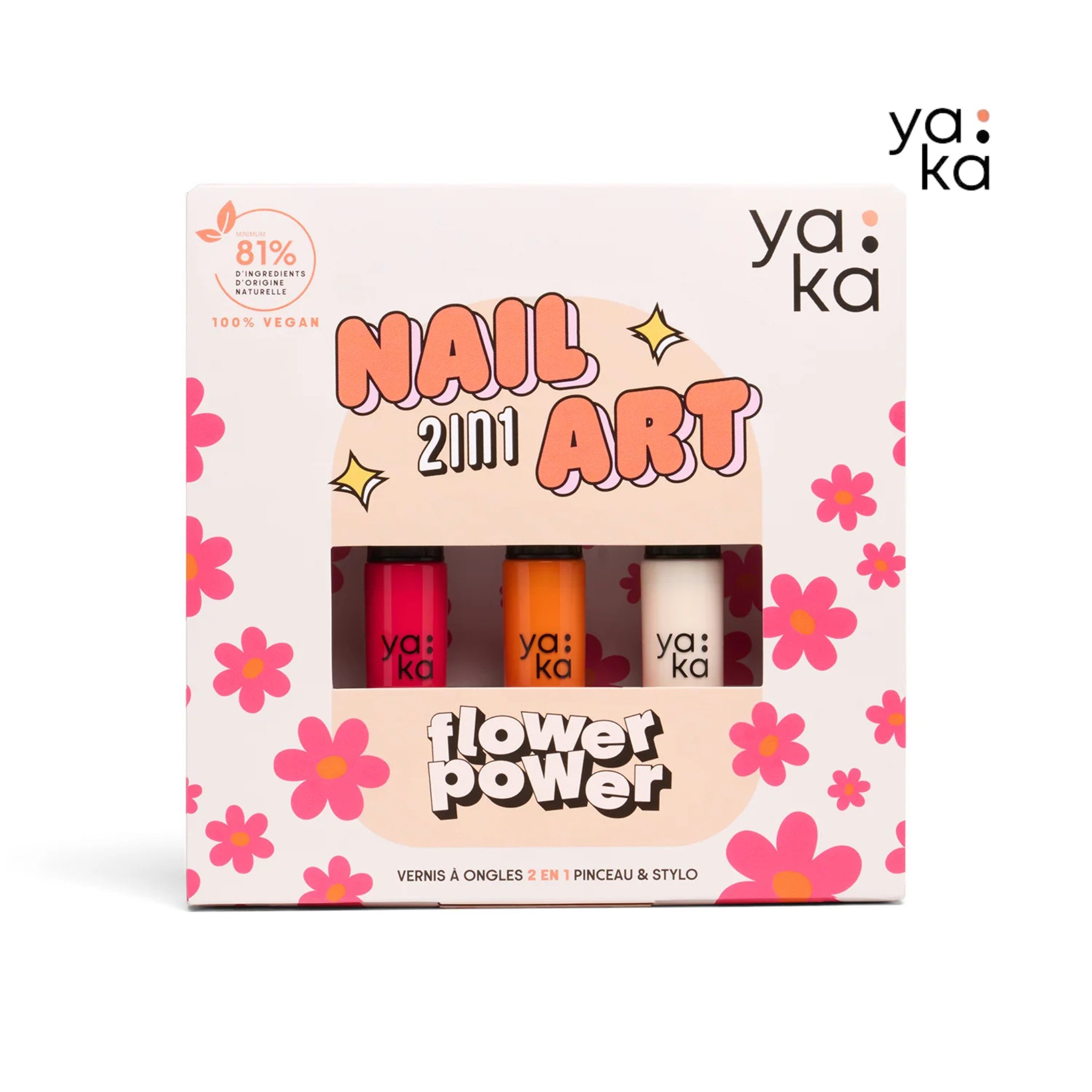 Coffret vernis nail art - Flower Power | Yaka